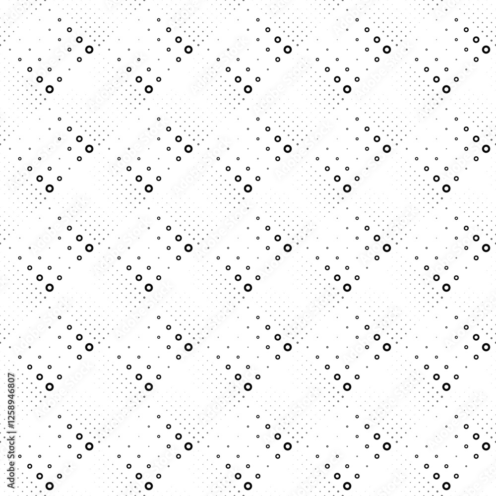Poster geometrical circle pattern background design - monochrome abstract vector illustration