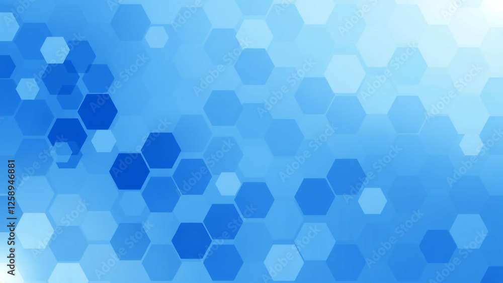 Poster abstract technological background made of white hexagons with purple glow. seamless loop