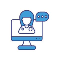 Virtual Consultation icon vector stock illustration
