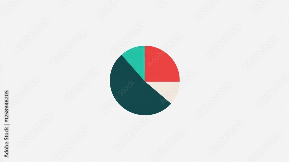 Poster simple pie chart graphic showing data distribution