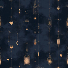 Midnight Magic Seamless Pattern