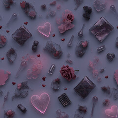  Romantic Dusty Rose Seamless Pattern