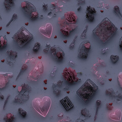  Romantic Dusty Rose Seamless Pattern