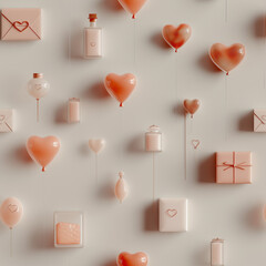 Hearts - Pastel Romantic Seamless Pattern