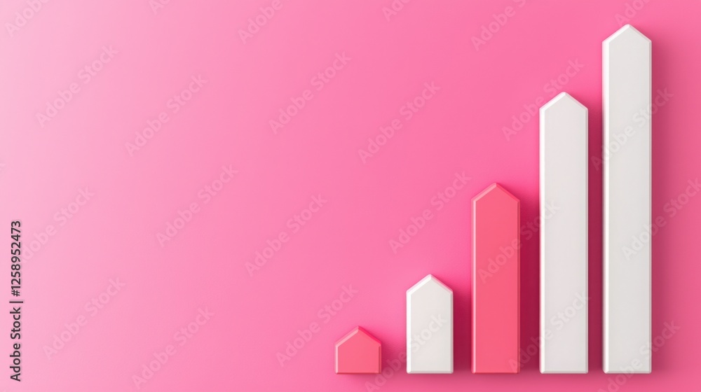 Aufkleber successful project management requires planning and performance. colorful bar graph on pink backgrou