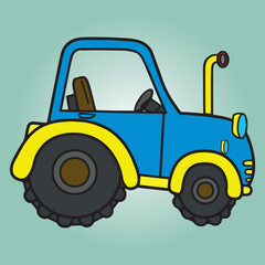 Tractor toy cartoon pattern vector illustration EPS icon.