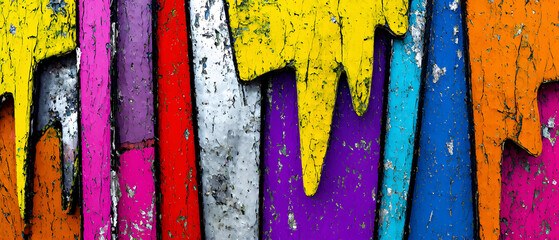 Graffiti art design. Noise textured background. Grunge texture. Vibrant colors banner. Wallpaper with colourful shapes