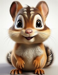 Niedliches Streifenhörnchen, weißer Hintergrund