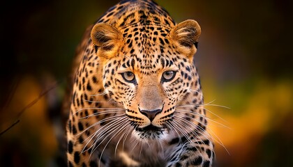 Fototapeta premium Close-up leopard in action