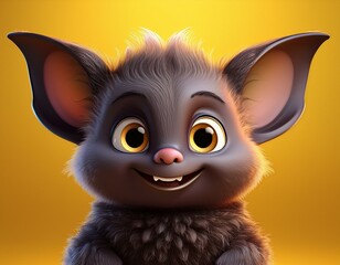 Fledermaus, gelber Hintergrund