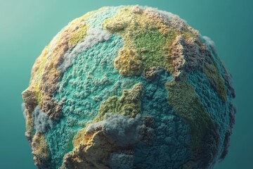 Fototapeta premium A contemporary depiction of a globe showcasing Europe, Africa, and Asia, symbolizing global geography and environmental consciousness