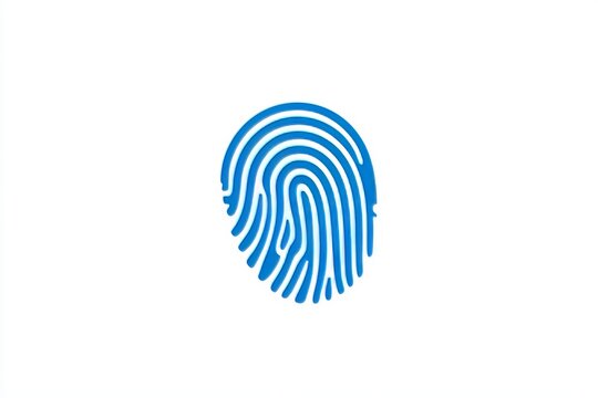 A digital blue fingerprint design that embodies identity verification, security, biometrics, and technological advancement in a contemporary setting