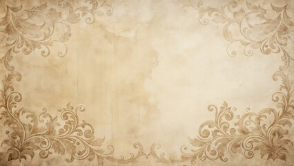 Antique Victorian Paper Style Background with Border for Elegant Cards and Invitations