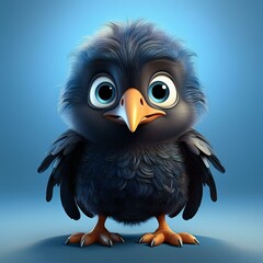 Schwarzer Rabe, blauer Hintergrund