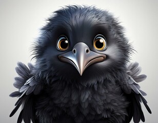 Kleine Rabe, weißer Hintergrund