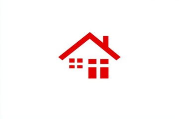 Fototapeta premium A contemporary red house icon. Great for real estate, home services, and residential design projects