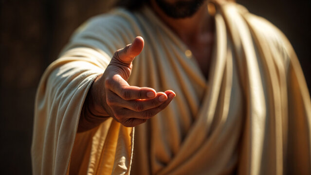 Close-Up of Jesus Reaching Out Towards the Viewer 