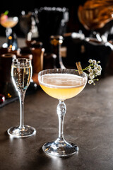 Delightful Cocktail Served in an Elegant Bar Setting, Showcasing Vibrant Colors and Artistic Presentation During an Evening of Relaxation and Indulgence.