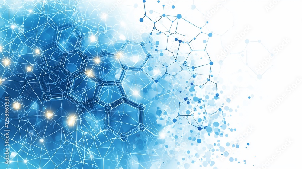 Aufkleber molecular structure network, science, technology, abstract background