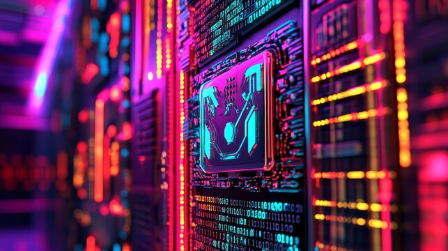 A vivid portrayal of colorful programming code on a computer screen, showcasing software development