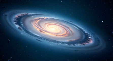 Fototapeta premium Artistic Galaxy with Bright Central Core and Swirling Arms