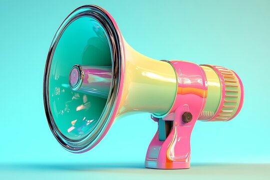 A glossy 3D megaphone illustration perfect for use in advertisements and campaigns