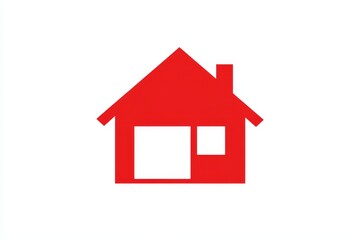 Visual representation of a modern red house. Perfect for real estate, home services, and residential design projects