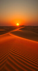 Naklejka premium Stunning Desert Sunset Over Sand Dunes