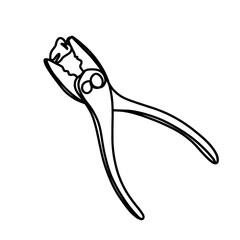 Dental pliers with tooth continuous one line drawing