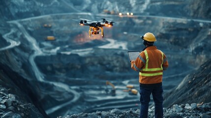 Drone Surveying a Mine: Technological Advancement in Mining