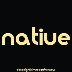 Modern geometric alphabet display font vector Native typography style design