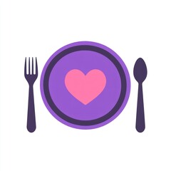 Heart-Shaped Meal on Purple Plate