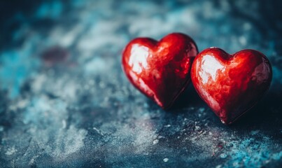 Hearts for Valentine's Day with copyspace, a Saint Valentine-themed background, blank space, and high definition.