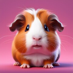 Niedliches Meerschweinchen, pinker Hintergrund