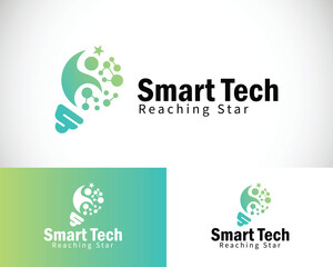 bulb logo creative design concept technology science molecule innovation icon