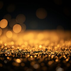 Christmas abstract and bokeh light with glitter background golden sprinkles on black background Bokeh light lights background bokeh abstract light bright effect shiny