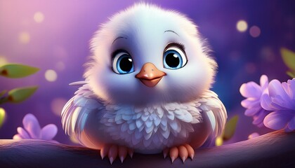 Weiße Taube, lila Hintergrund