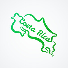 Map of Costa Rica - shape and name in one line