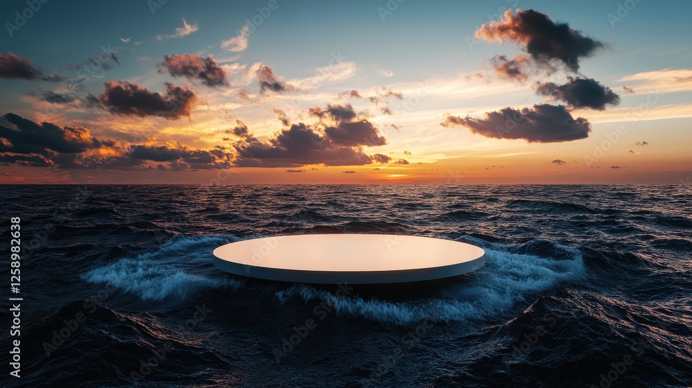 Poster A large white object is floating in the ocean