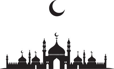 Fototapeta premium Elegant Ramadan Mubarak Vector Icons silhouette