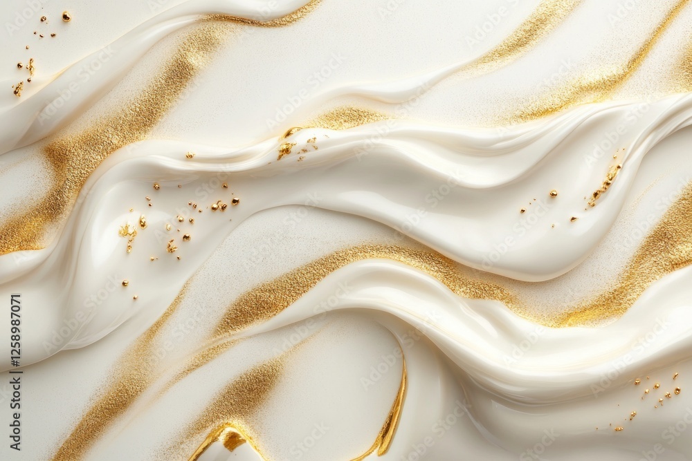 Poster flowing golden lines and soft waves create an elegant and luxurious background perfect for high-qual
