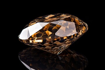 Gleaming gemstone with a unique honeycombed surface rests on black