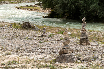Landscape of Isar river origin, Scharnitz, Austria