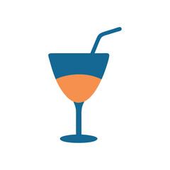 Restaurant cocktail glass icon illustration