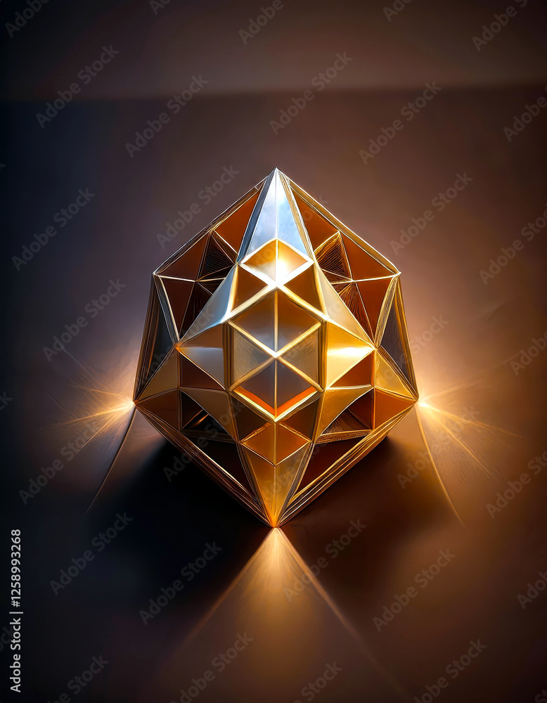 Poster complex interplay of light and geometry portrayed through a tesseract projection