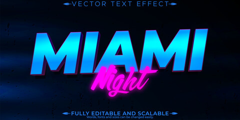 Editable text effect vegas, 3d glowing and casino font style