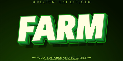 Farm editable text effect, editable animal and field text style