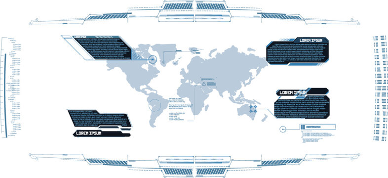 Interactive digital map with informative overlays in a modern design showing geographic locations