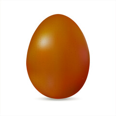 Realistic brown chicken egg.  Big bird egg isolated on white background. Template for Easter holiday. Vector illustration EPS 10