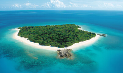 Untouched tropical island paradise surrounded by crystal-clear turquoise waters showcasing serene coastal beauty
